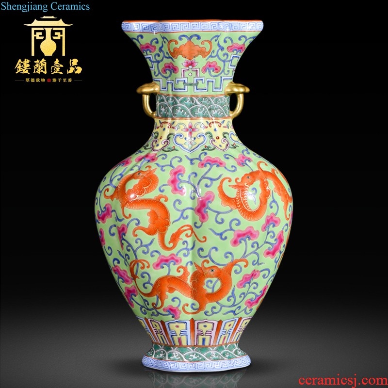 Jingdezhen ceramics and exquisite carving dried flower vase was blessed home sitting room decoration collection furnishing articles