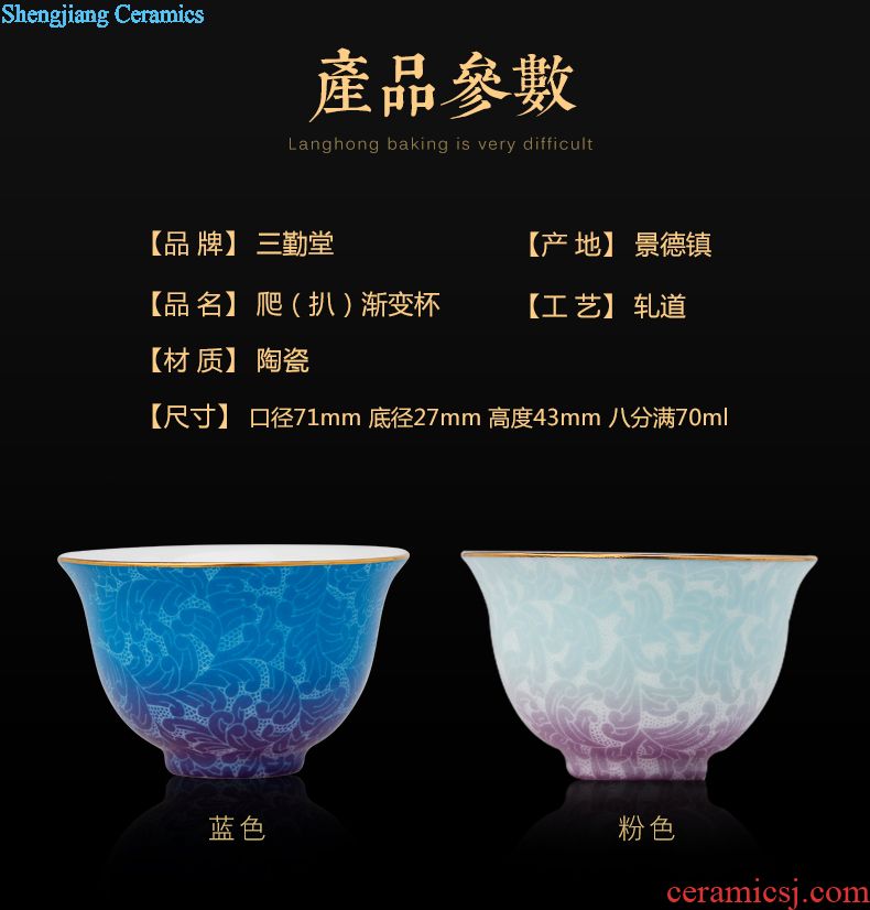 The three regular crack cup a pot of two cup Jingdezhen one person a cup of tea set household travel tea set