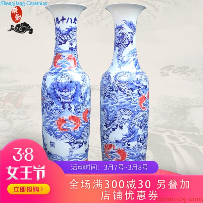 Jingdezhen ceramic famille rose 113 phoenix peony modern landing big bottle of home sitting room hotel decoration