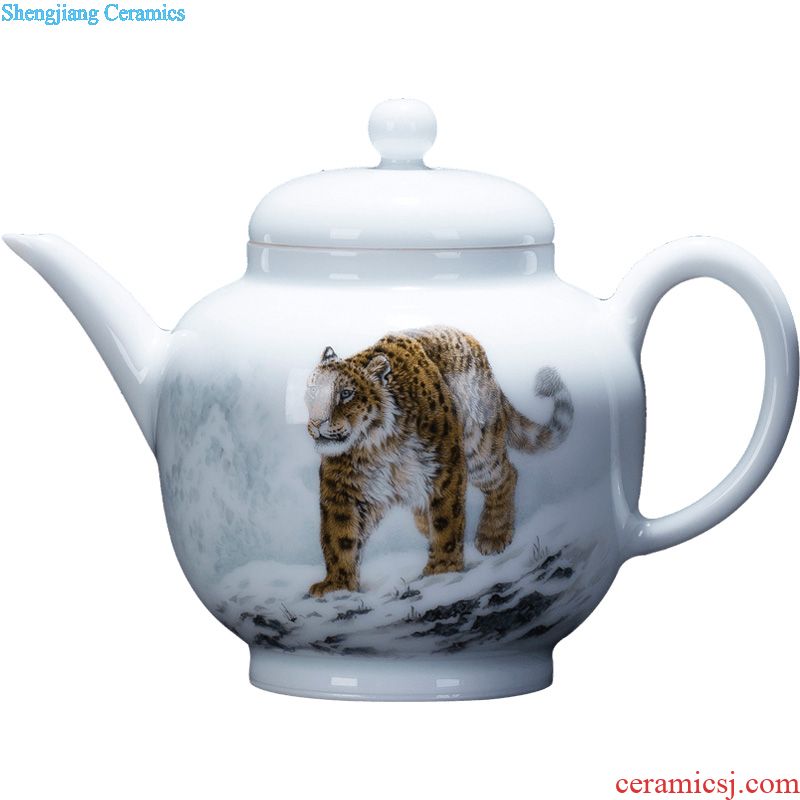 Holy big teapot hand-painted ceramic curios kung fu heavy industry new colour snow mountain king of teapot jingdezhen tea pot