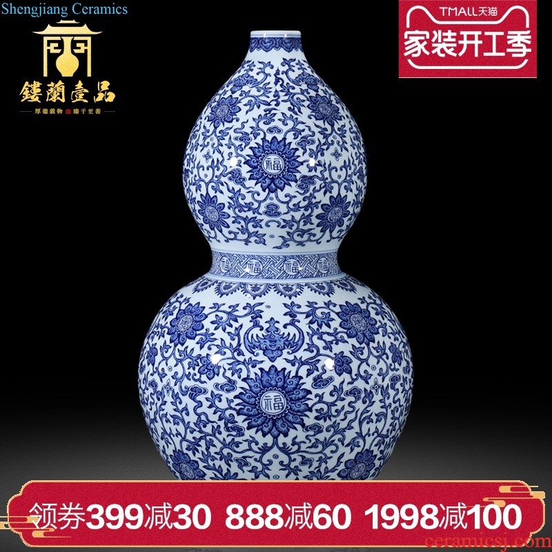 Master of jingdezhen ceramics hand-painted pastel flowers decorative vase sitting room furniture collection of new Chinese style furnishing articles