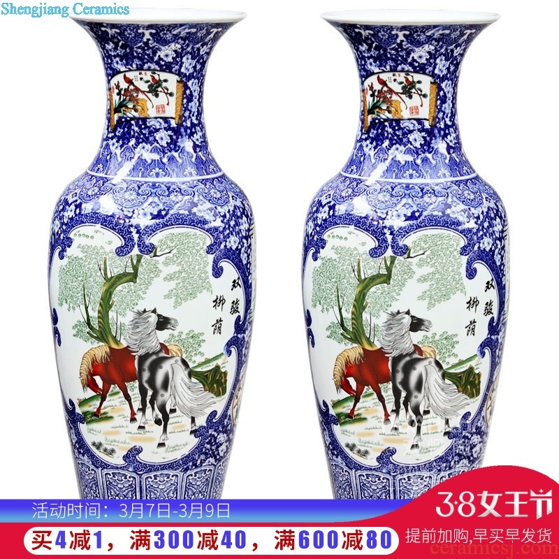 Famous master of jingdezhen ceramics hand-painted powder enamel vase home furnishing articles c136 sitting room adornment porcelain arts and crafts