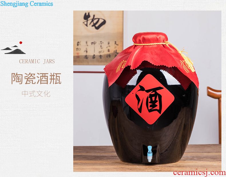 Jingdezhen 5 jins of loaded peach ceramic jars a gift birthday furnishing articles storage bottle it jugs