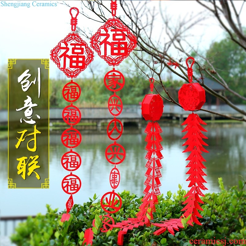 New Year lantern pendant everyone spring word mall indoor red lanterns hang small Lantern Festival lantern decorations