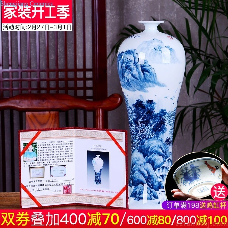 Jingdezhen ceramic creative furnishing articles jun porcelain kiln gourd vase contemporary household adornment wine sitting room decoration