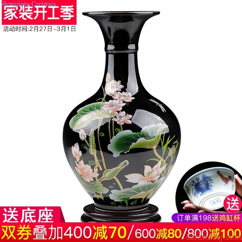 Jingdezhen ceramic vase furnishing articles flower arranging Chinese contemporary and contracted creative home sitting room adornment dried flower porcelain