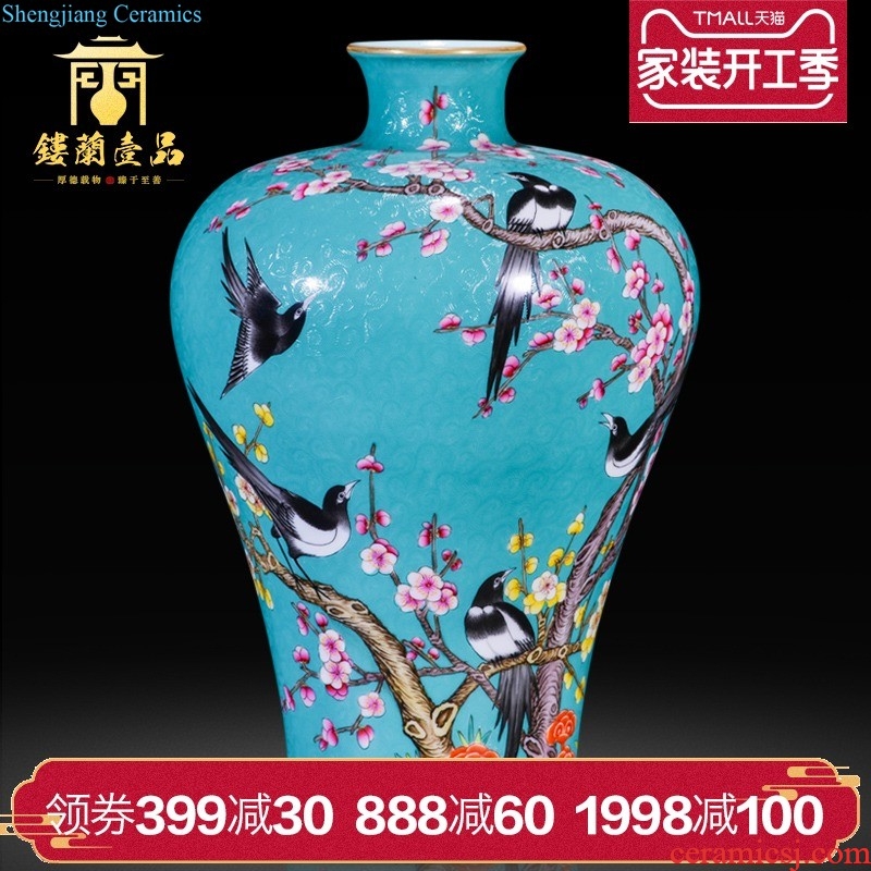 Jingdezhen ceramics archaize yong zheng famille rose willow bottles of Chinese modern floret bottle of decorative home furnishing articles collection