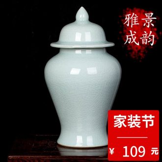 Jingdezhen ceramic hand-painted lotus flower vase of new Chinese style household living room TV ark adornment furnishing articles