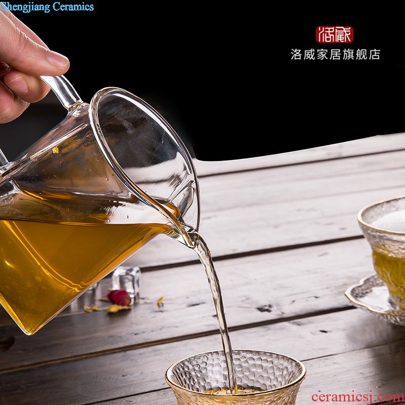 Jingdezhen ceramic tea set home round yellow longfeng kung fu tea tea tea tray a complete set of the teapot