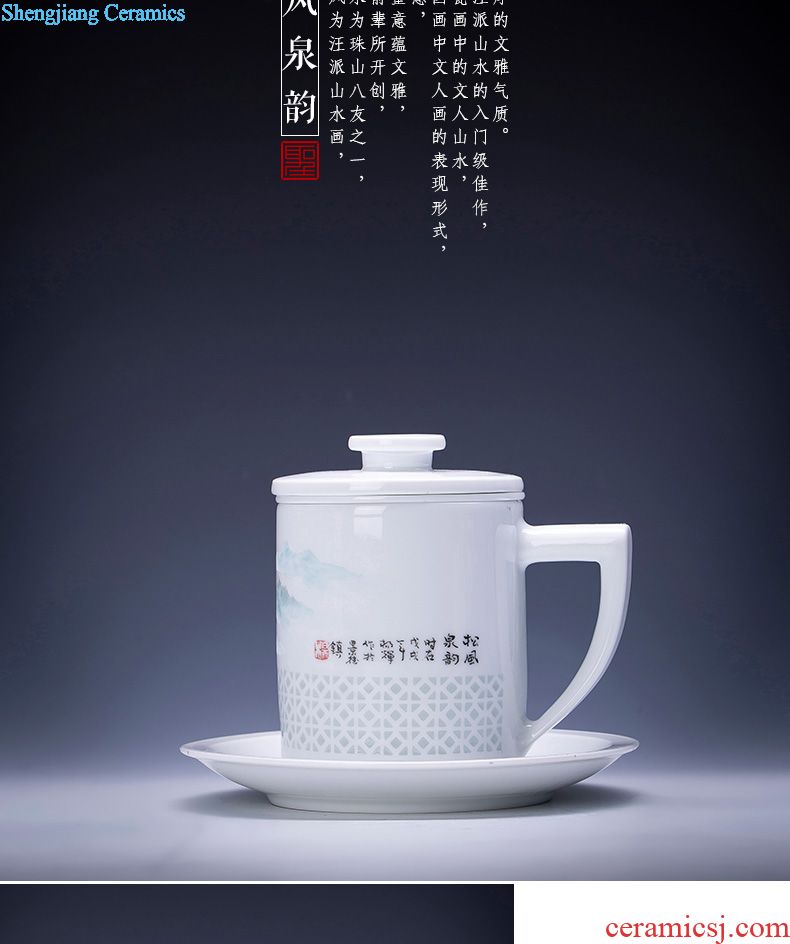 St the ceramic office cup the colour red fruit half cover handle all hand of jingdezhen tea service cover cup tea cup