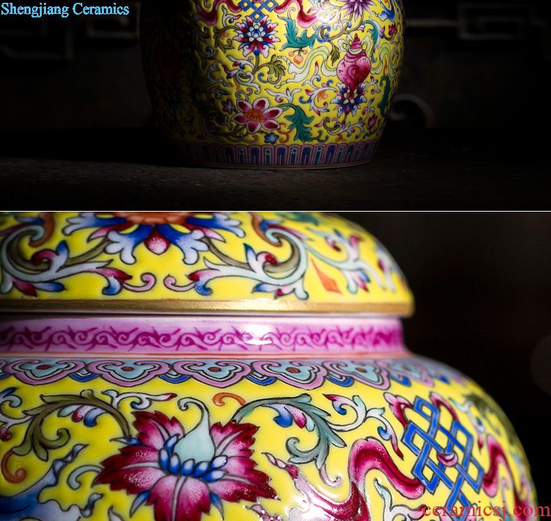 Ceramic tea pot hand-painted alum st red paint powder enamel tank receives the manual of jingdezhen tea service