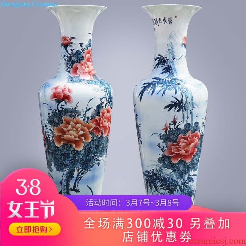 New Chinese style household 319 jingdezhen ceramic vase sitting room adornment handicraft furnishing articles porcelain crystal glaze flower arrangement