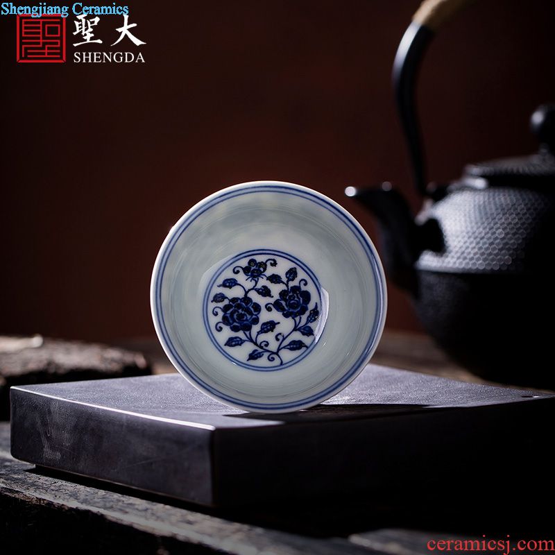 St the ceramic kung fu tea master cup hand-painted ocean's new colour bag sample tea cup all hand of jingdezhen tea service