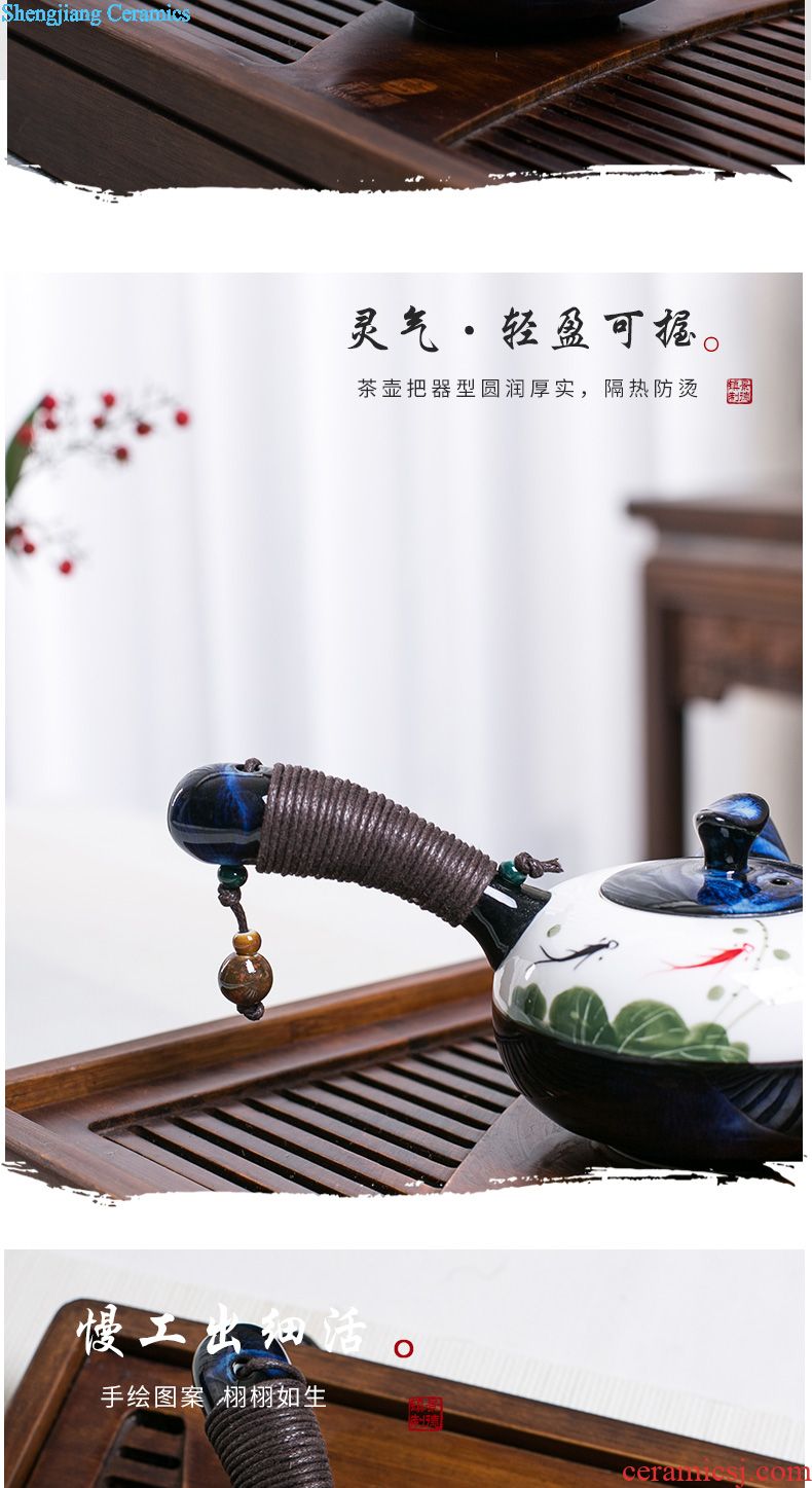 , white jade porcelain kung fu tea set household jingdezhen tea Chinese ceramic cups tea pot lid bowl