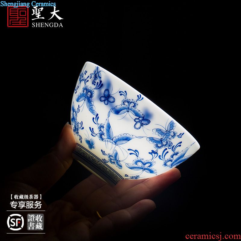 The big cup sample tea cup hand-painted ceramic kung fu powder enamel color goldfish cup all hand of jingdezhen tea service
