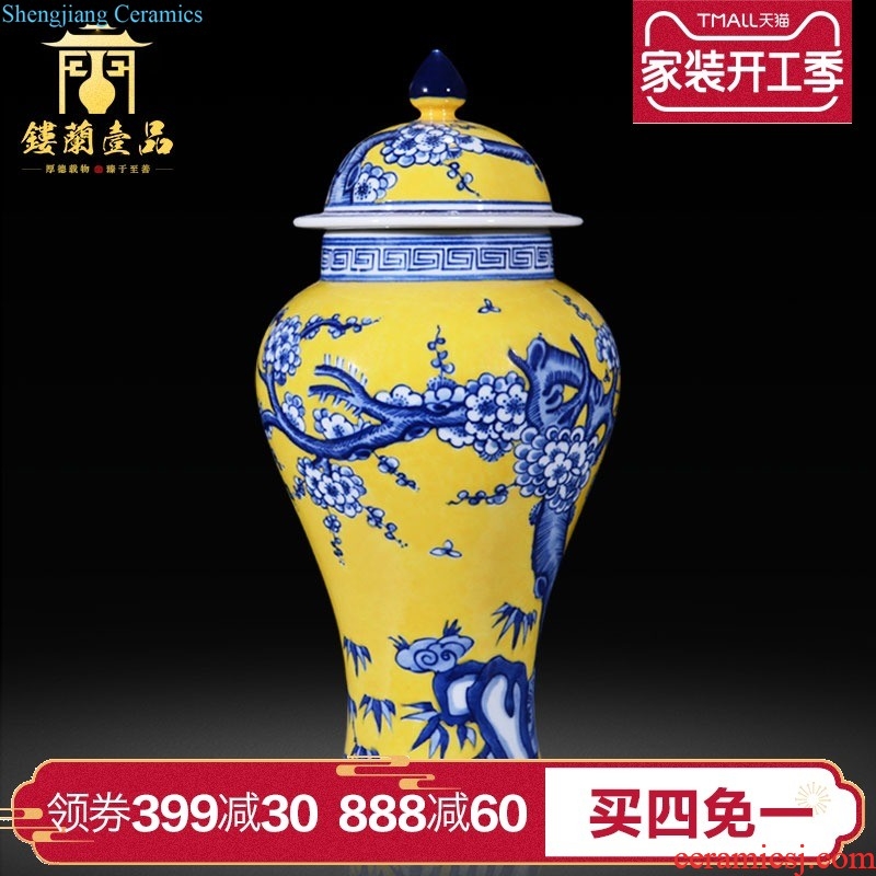 Jingdezhen ceramics imitation qing qianlong blue-and-white youligong longfeng gall bladder new Chinese style household collect flower arranging furnishing articles