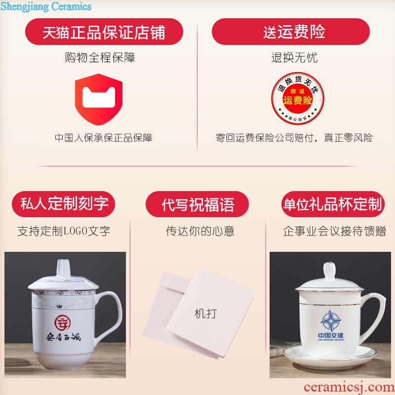 Ceramic vacuum cup double crystal bladder anti hot men and women with portable water cup gift custom cups cup