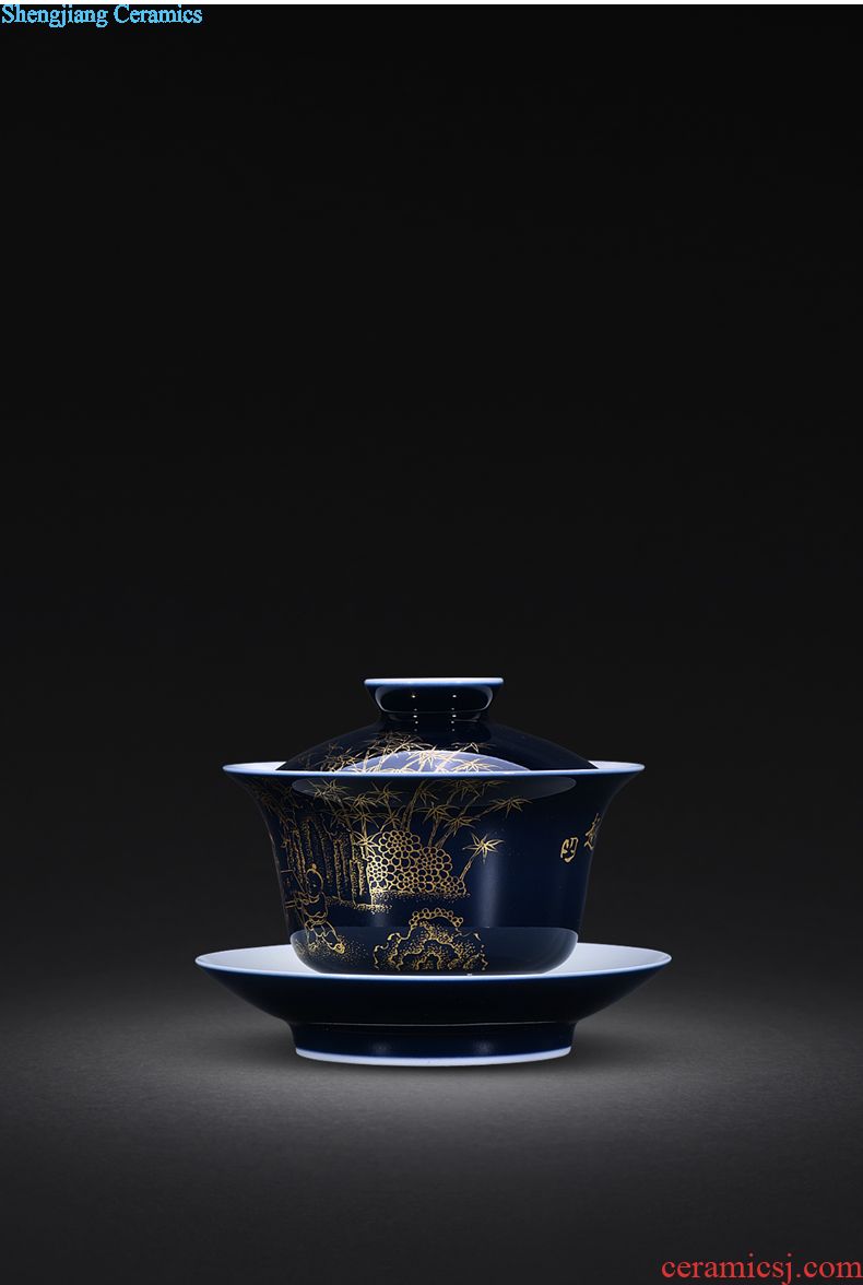 Jingdezhen JingJun enamel teapot live tiancheng hand-painted ceramic teapot single pot home little teapot