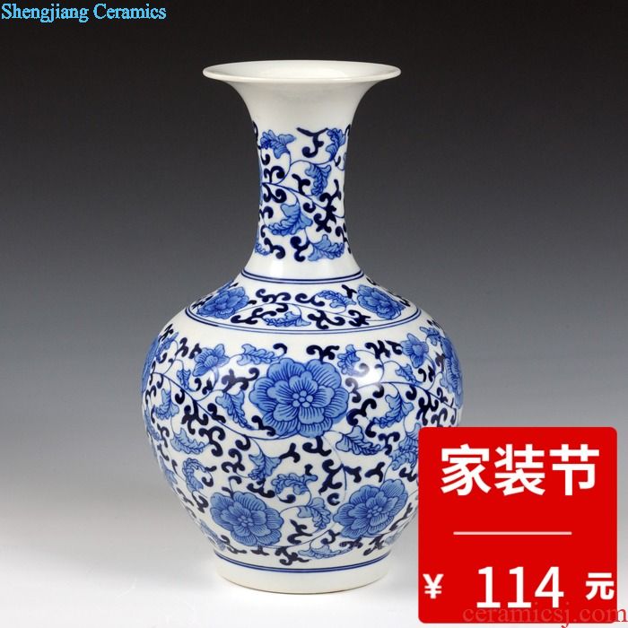 Jingdezhen ceramic modern vase European rural small pure and fresh and dried flowers creative hydroponic American vase restoring ancient ways
