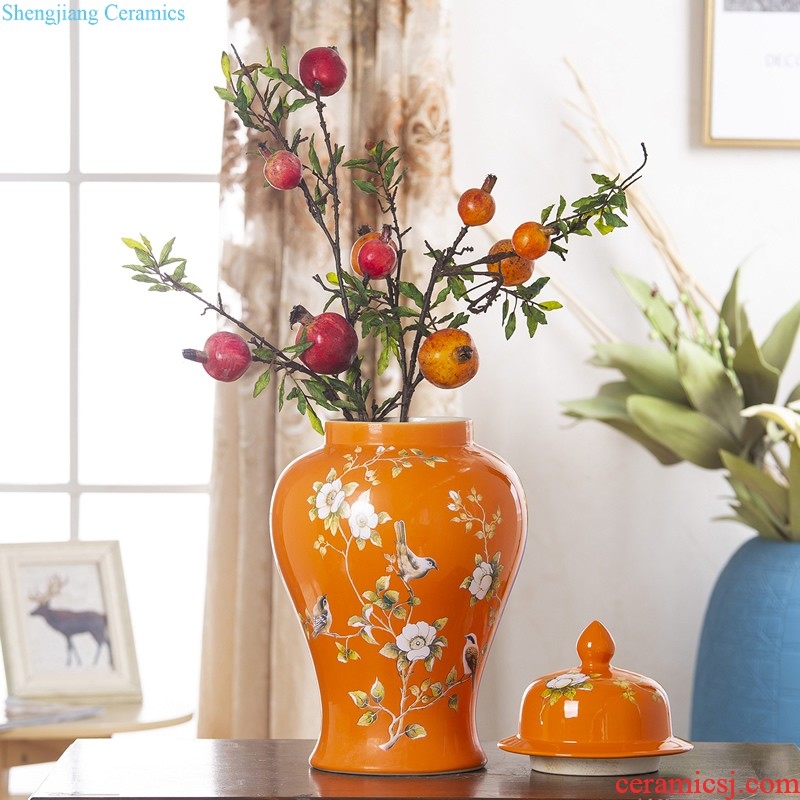 Jingdezhen ceramics hand-painted modern new Chinese vase flower arrangement sitting room home furnishing articles on your table