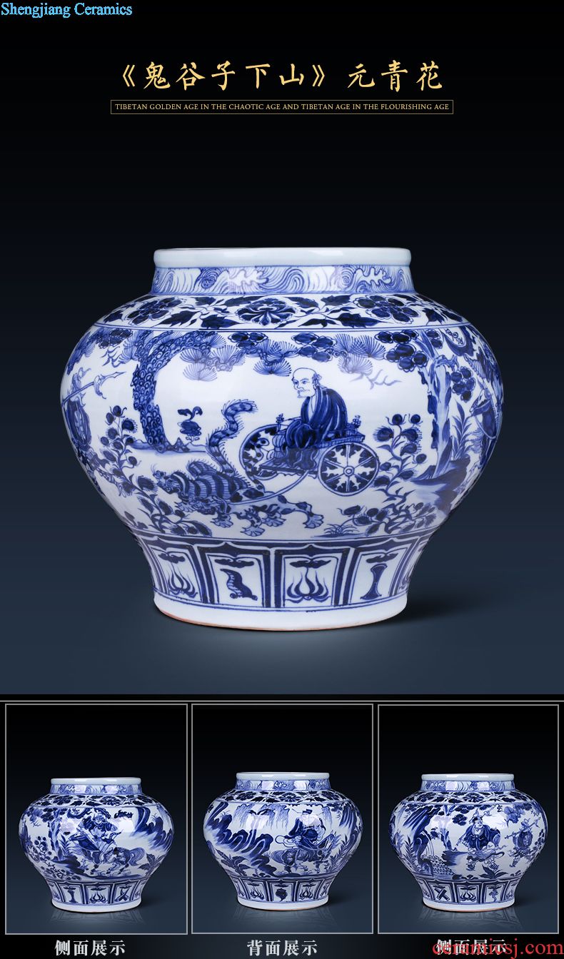 Jingdezhen ceramics hand-painted large vases, flower arrangement sitting room of Chinese style household adornment TV ark rich ancient frame furnishing articles