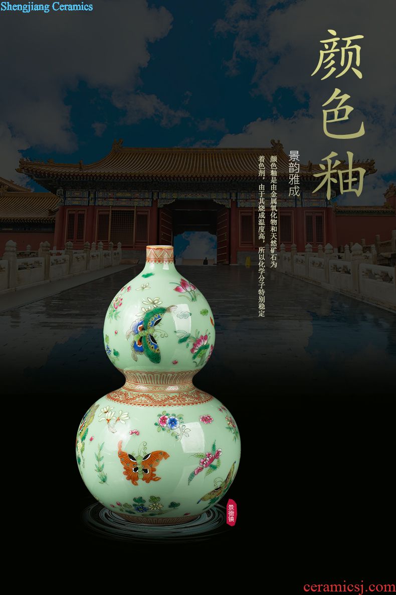 Jingdezhen ceramic hand-painted famille rose porcelain vase furnishing articles opened new Chinese style household decoration craft porcelain gifts