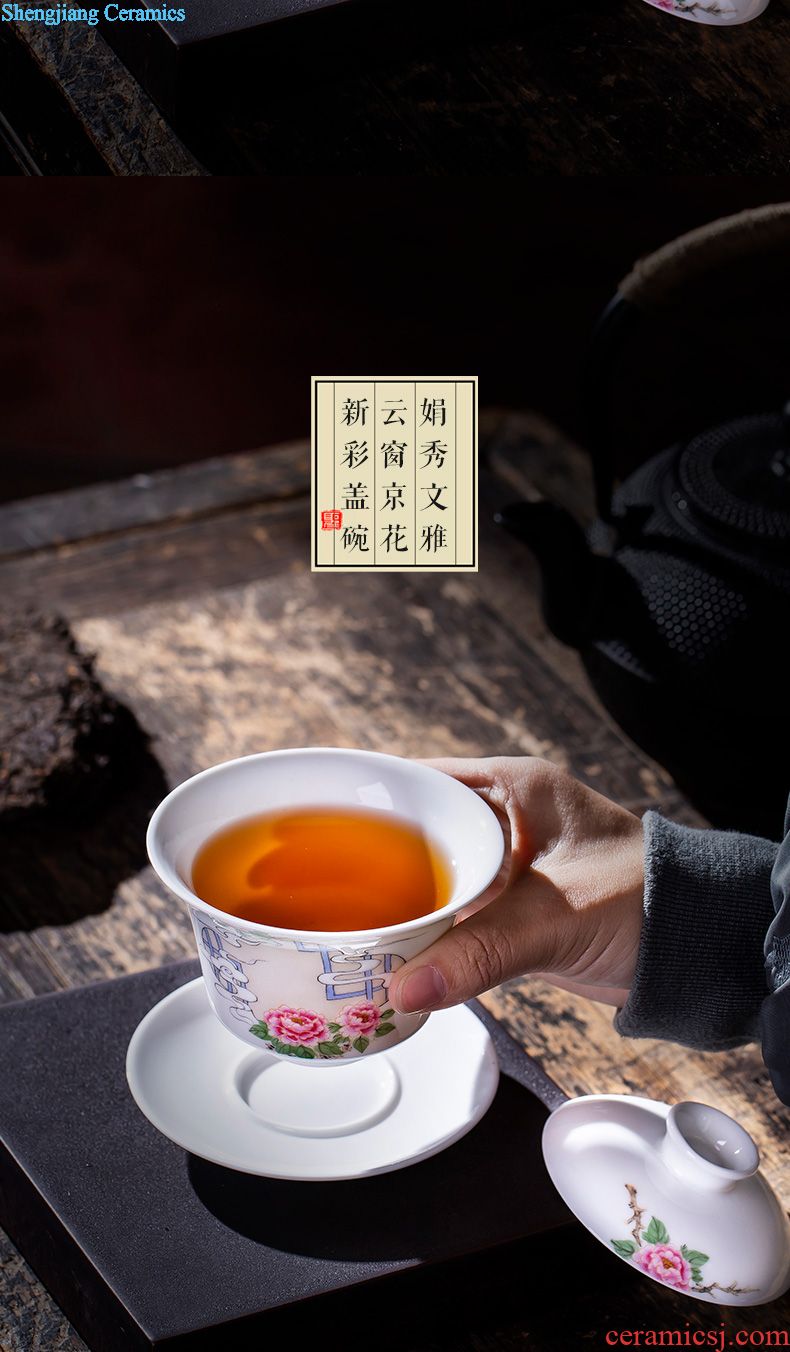 The big hand archaize ceramic sample tea cup jingdezhen blue and white fu lu masters cup all hand kung fu tea cups