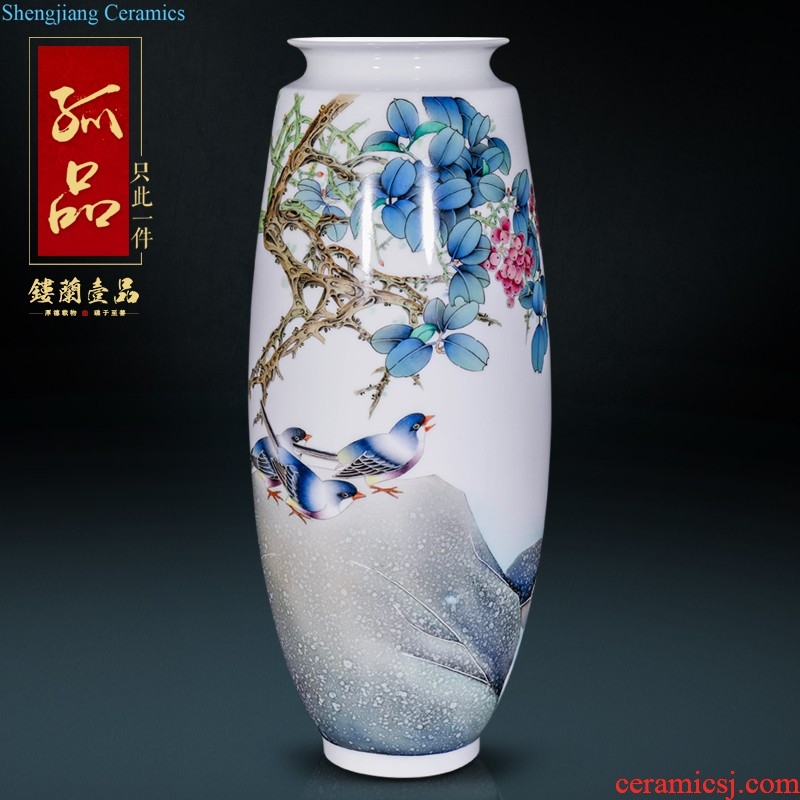 Jingdezhen ceramics hand-painted table vases, new Chinese style living room TV cabinet porch decoration collection furnishing articles