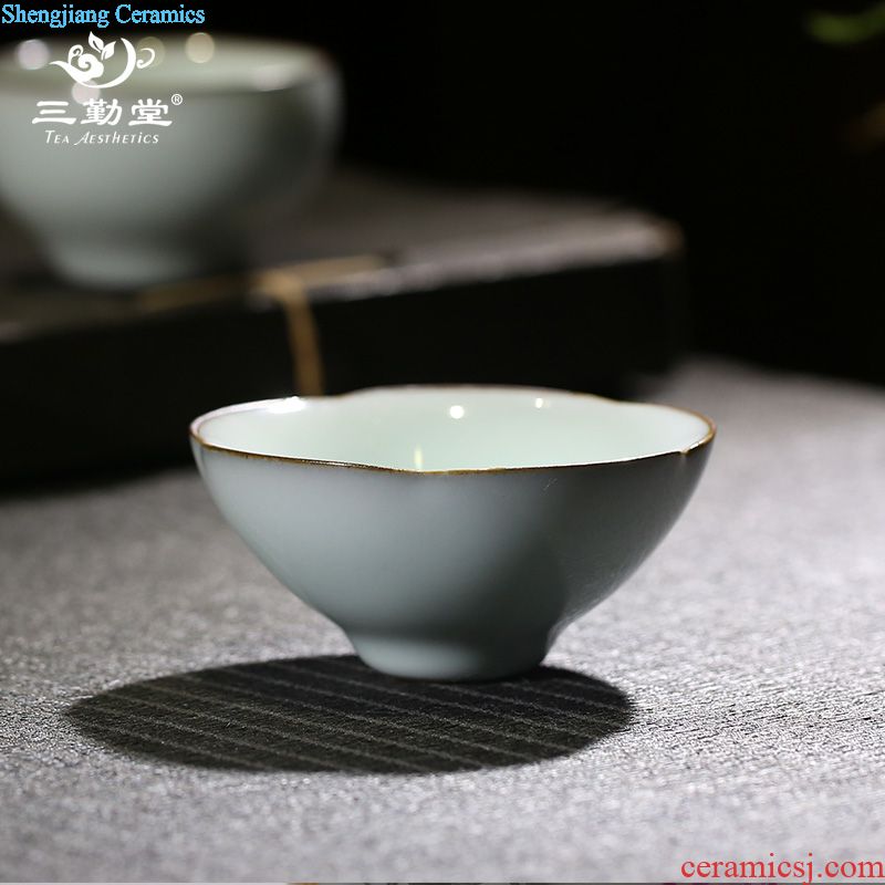 The three frequently small sample tea cup jingdezhen ceramic cups celadon black tea pu-erh tea cup S41013 personal master cup