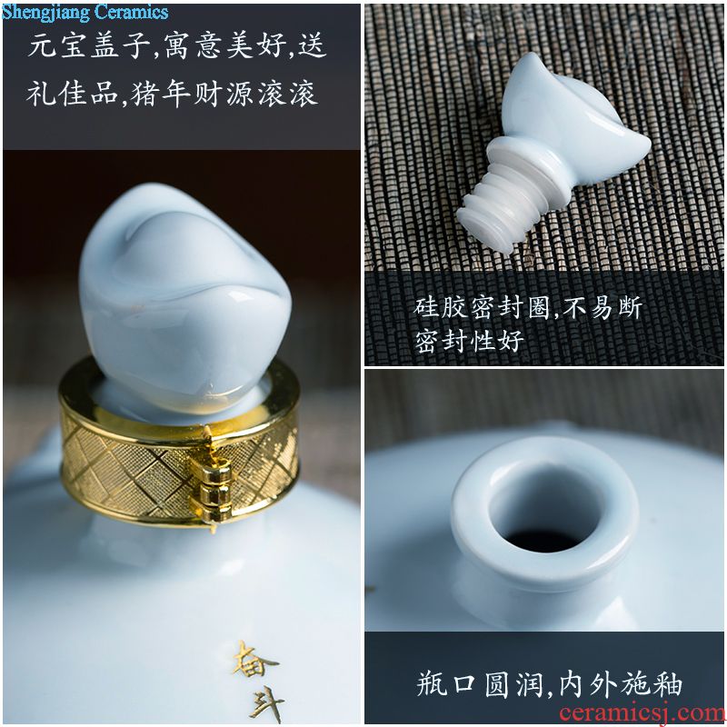 Jingdezhen ceramic jars with 3 kg bubble antique home furnishing articles wine bottle is empty jar empty wine bottle sealed cans