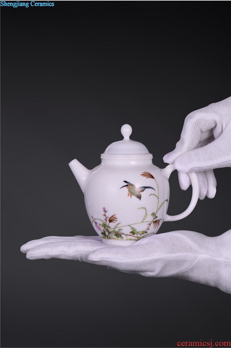 JingJun Jingdezhen longfeng hand-painted porcelain ceramic pot of bearing dry plate of a pot of ground mat tea table with porcelain tea