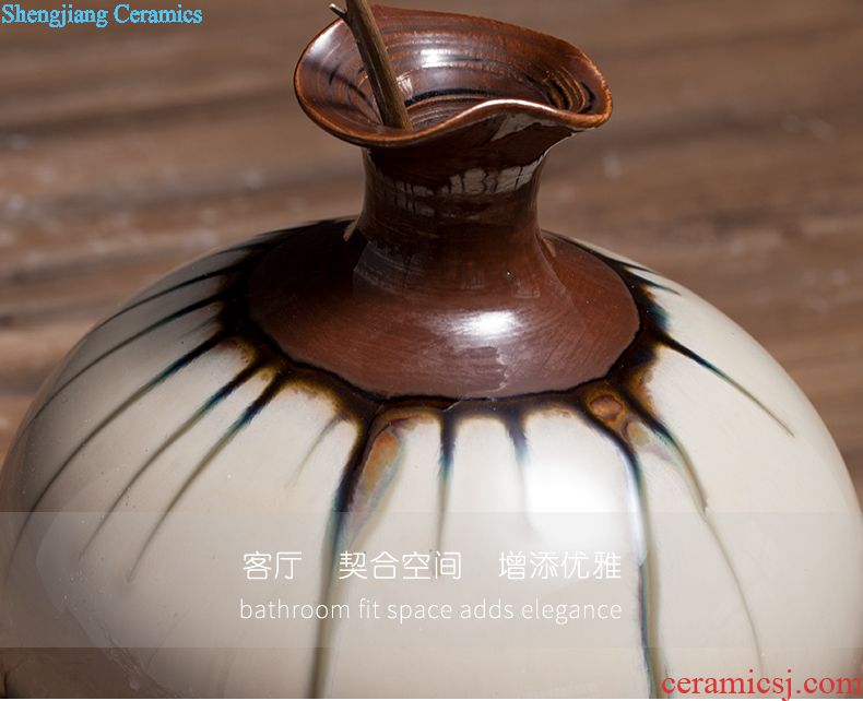 Jingdezhen ceramic three-piece porcelain ornaments furnishing articles Nordic sitting room porch flower arranging Chinese porcelain vase
