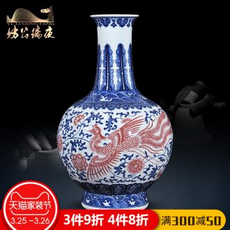 Landscape of jingdezhen ceramics vase hand-painted Chinese style household adornment flower arranging furnishing articles sitting room TV cabinet