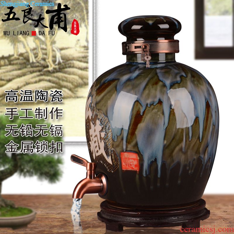 Ceramic bottle home antique Chinese liquor bottle 1 catty 5 jins of 10 small jars empty wine sealed jar