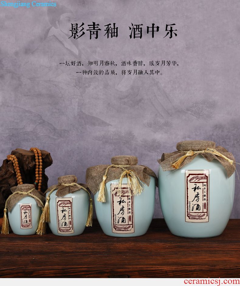 Jingdezhen ceramic jars sealing small bottle 1 catty 3 jins 5 jins of bubble wine pot liquor bottle it to lock