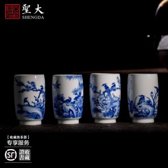 St new color four big ceramic pot of tea tray bearing hand-painted Fang Gan bubble plate saucer all hand fittings of jingdezhen tea service