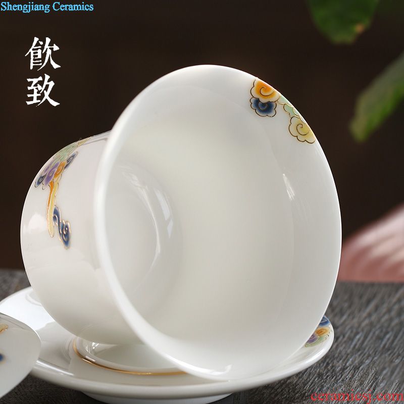 Drink to the blue and white porcelain enamel glass ceramic sample tea cup kung fu suit household single cup sketch cup 10 cups