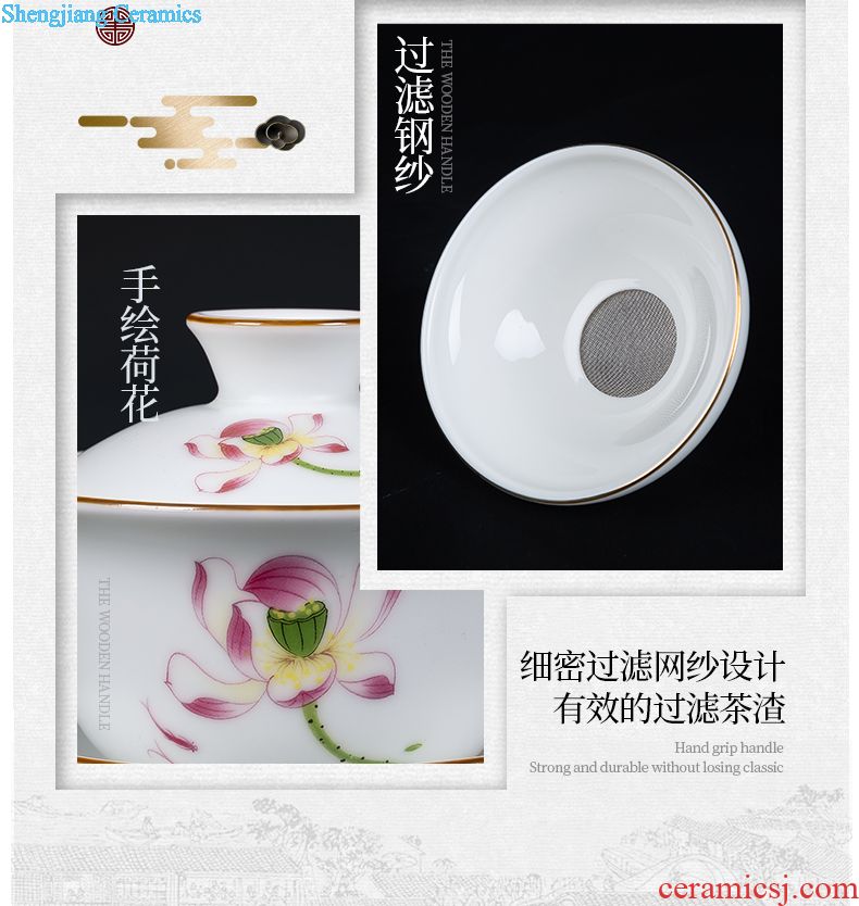 Blower, jingdezhen blue and white porcelain ceramic tea pot pot large household with cover seal pot a kilo