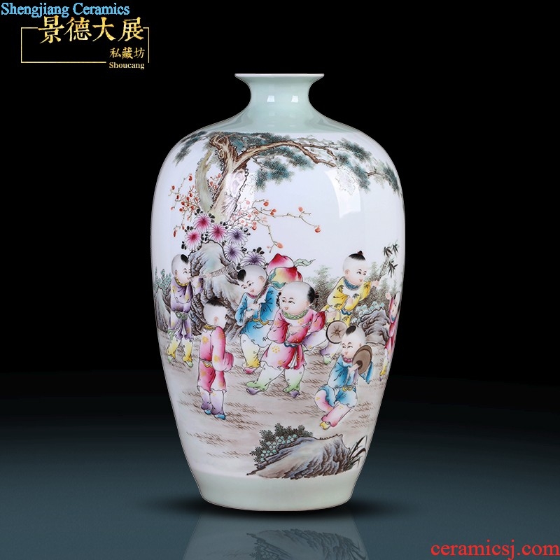 Jingdezhen hand-painted vases, famous artists Peony figure sitting room TV ark flower arranging rich ancient frame furnishing articles furnishing articles ceramics