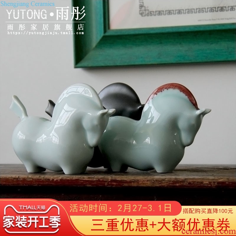 Jingdezhen blue and white porcelain ceramic pot decorative vase furnishing articles furnishing articles of modern household act the role ofing is tasted the sitting room TV cabinet