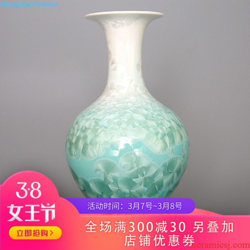 Jingdezhen porcelain in qianlong ears king porcelain paint painting of flowers and big vase The sitting room adornment is placed