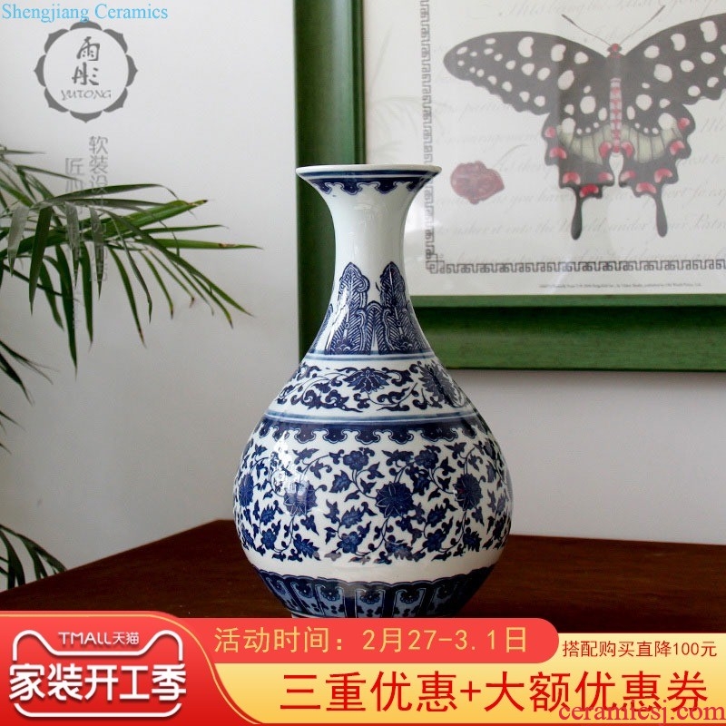 The rain tong household porcelain | hand Jingdezhen ceramics space wall-mounted home furnishing articles Rockery wall act the role ofing porcelain