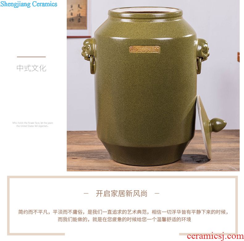 Household adornment archaize ceramic seal wine jar it 30 jin liquor 10 jins 20 jins with copper tap bubble wine