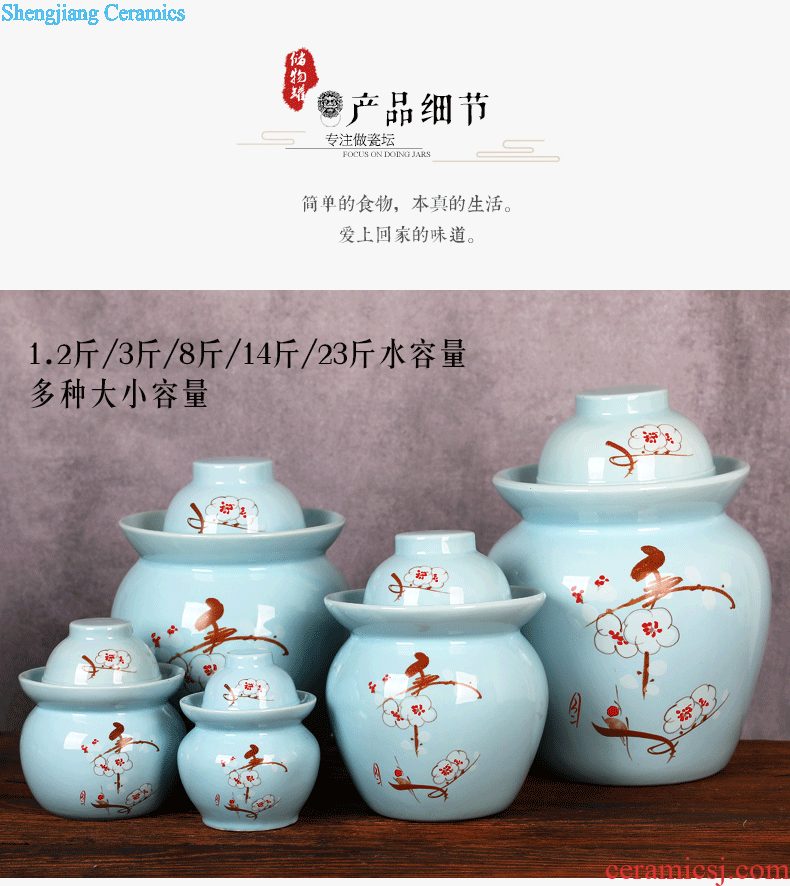 Jingdezhen ceramic bottle 1 catty decorative bottle of white wine bottle seal hip storing wine bottle home jars container with a gift