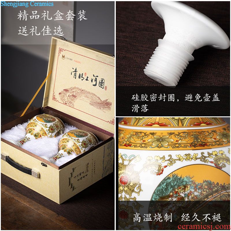 Jingdezhen ceramic bottle archaize earthenware jar of wine 1 catty 2 jins 3 jins 10 jins 5 jins of antique wine jars