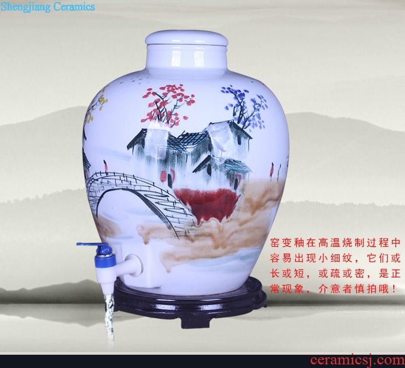 Medicine bottle bubble bottle with tap jingdezhen ceramic jars 10 jins 20 jins 30 kg bottle it sealed cans