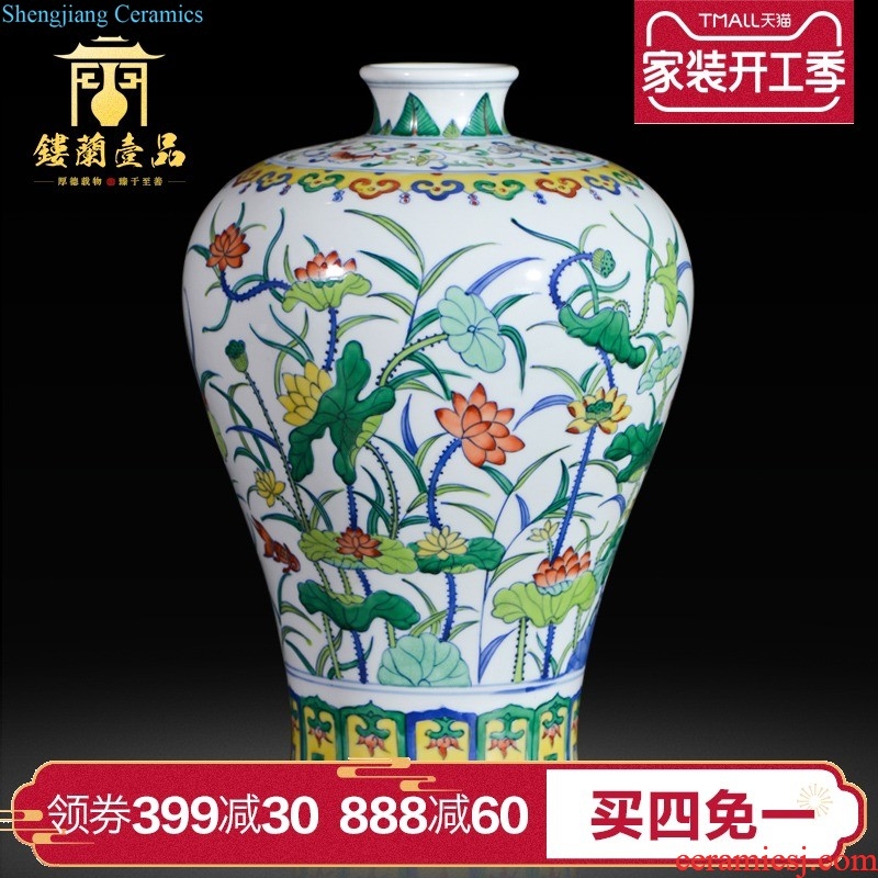 Jingdezhen blue and white dragon ceramics imitation qing qianlong feng shui study of new Chinese style decoration painting and calligraphy cylinder aquarium furnishing articles