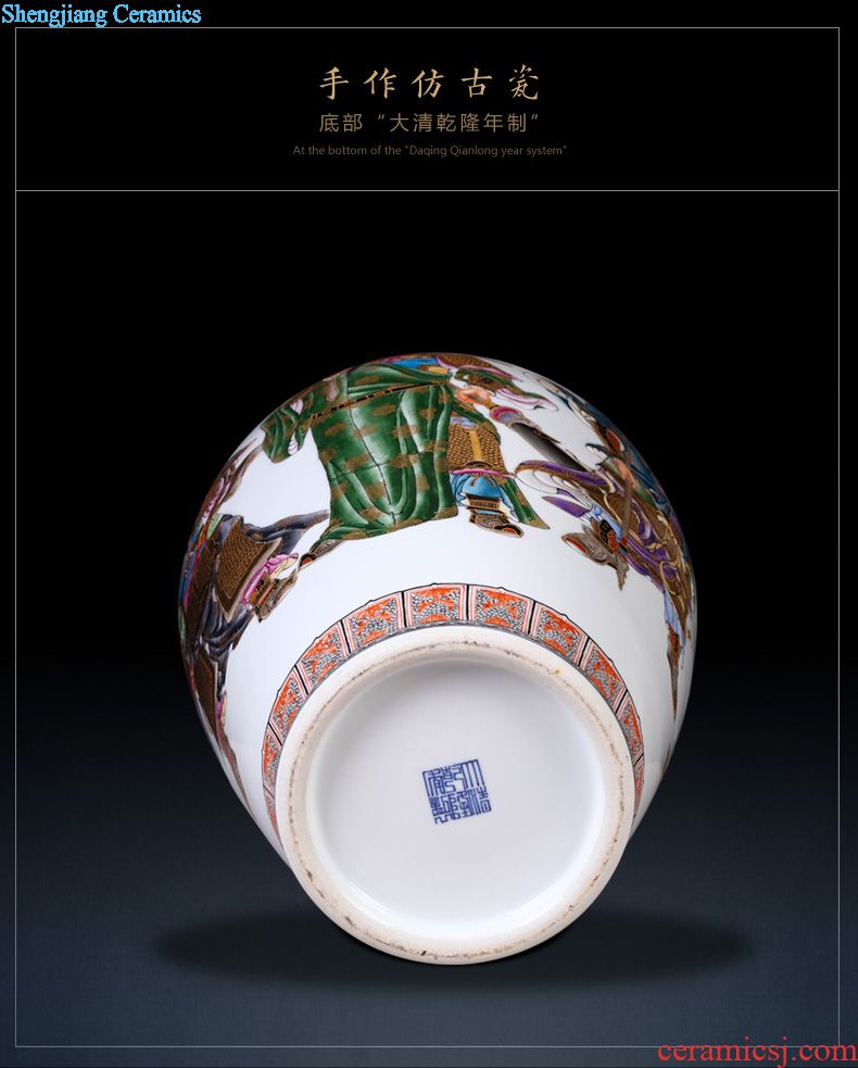 Jingdezhen ceramic vase imitation qing qianlong enamel color peacock flower implement Chinese style household adornment play furnishing articles