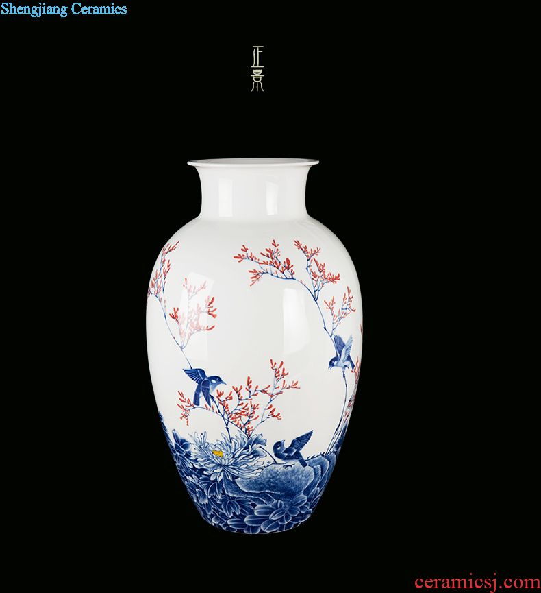 Jingdezhen ceramic new Chinese general canned adorn article place to live in the sitting room of blue and white porcelain vase decoration in China