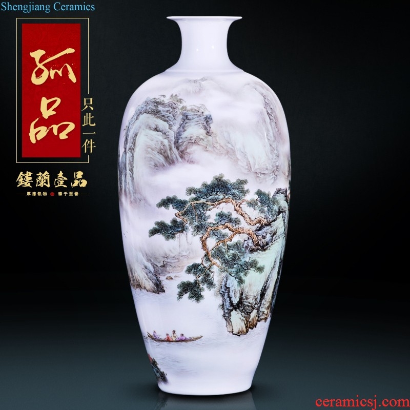 Jingdezhen ceramics archaize the blue paint wrap lotus flower design Chinese vase decorative household items furnishing articles